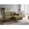 ECKSOFA in Cord Olivgrün  - Schwarz/Olivgrün, Basics, Textil/Metall (204/153cm) - Livetastic