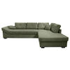 ECKSOFA Olivgrün Cord  - Salbeigrün/Schwarz, KONVENTIONELL, Holz/Textil (298/202cm) - Carryhome