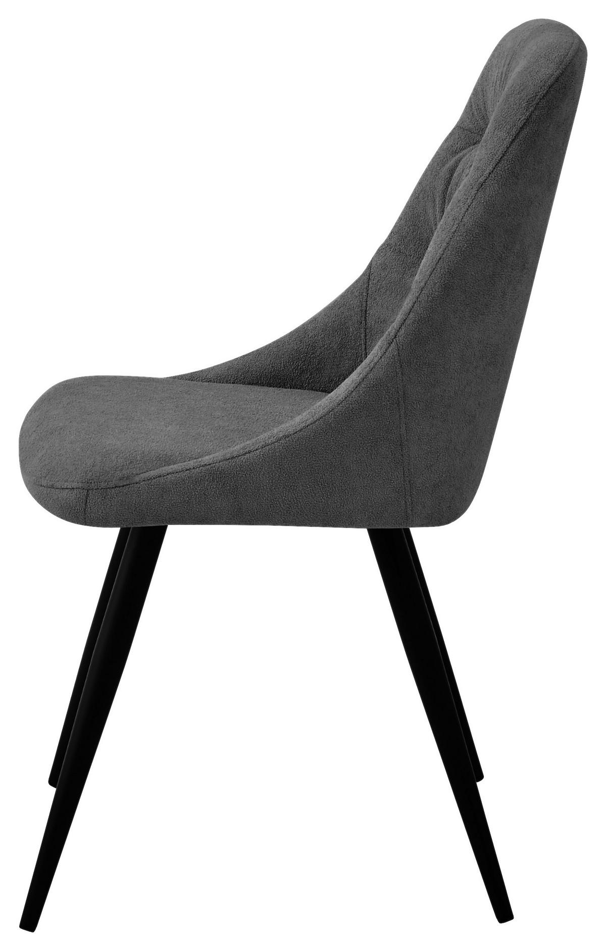 STOL, kovina, tekstil antracit  - črna/antracit, Design, kovina/tekstil (48/85/56cm) - Carryhome