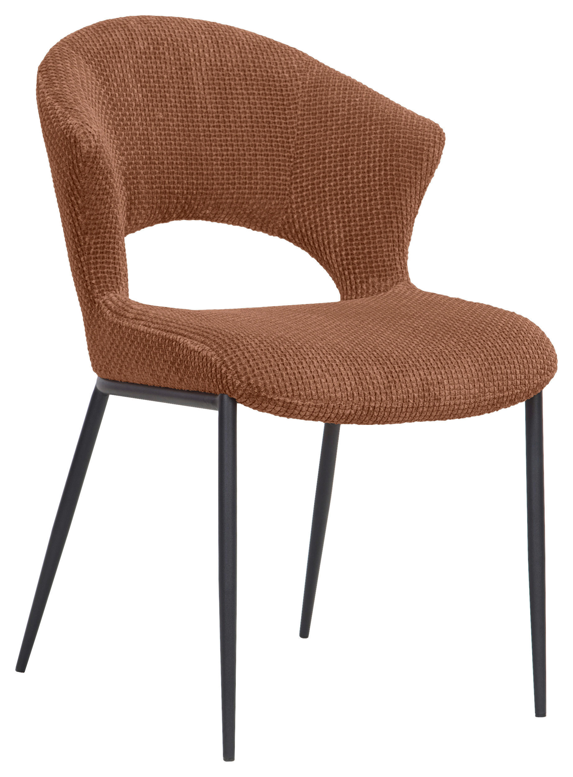STUHL   Webstoff  Orange  - Schwarz/Orange, Design, Textil/Metall (56,5/83,5/63,5cm) - Stylife