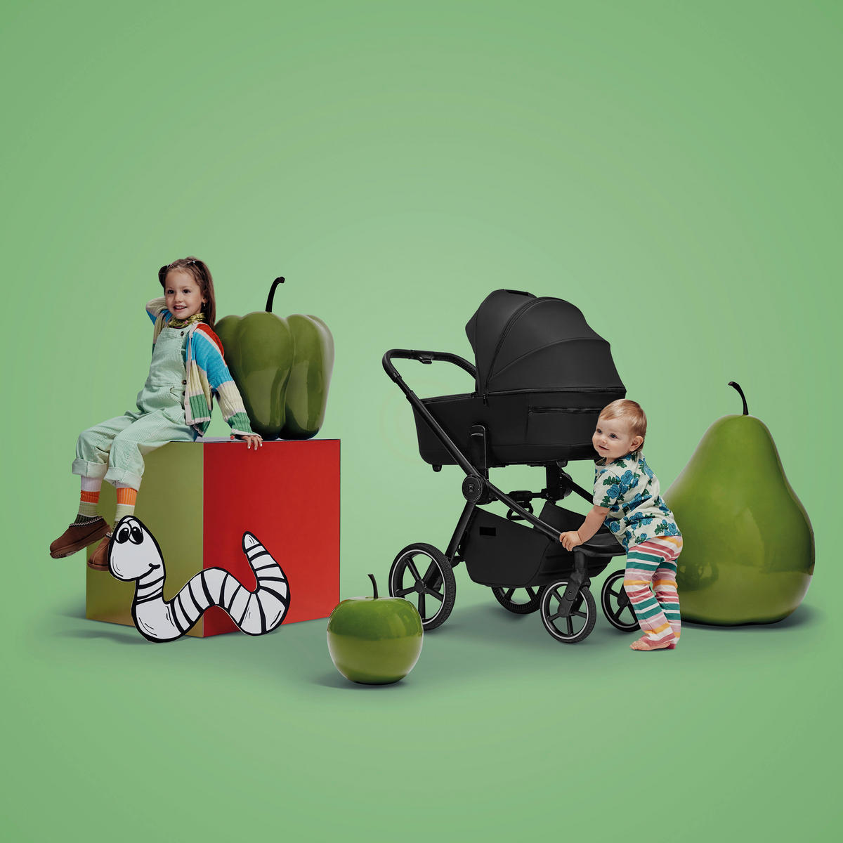 KOMBIKINDERWAGEN Resea 2.0  - Schwarz, Basics, Textil (96/57/114cm) - Moon