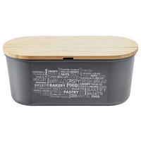 BROTBOX  - Grau, Basics, Holz/Kunststoff (34/14/18cm) - Homeware Profession.