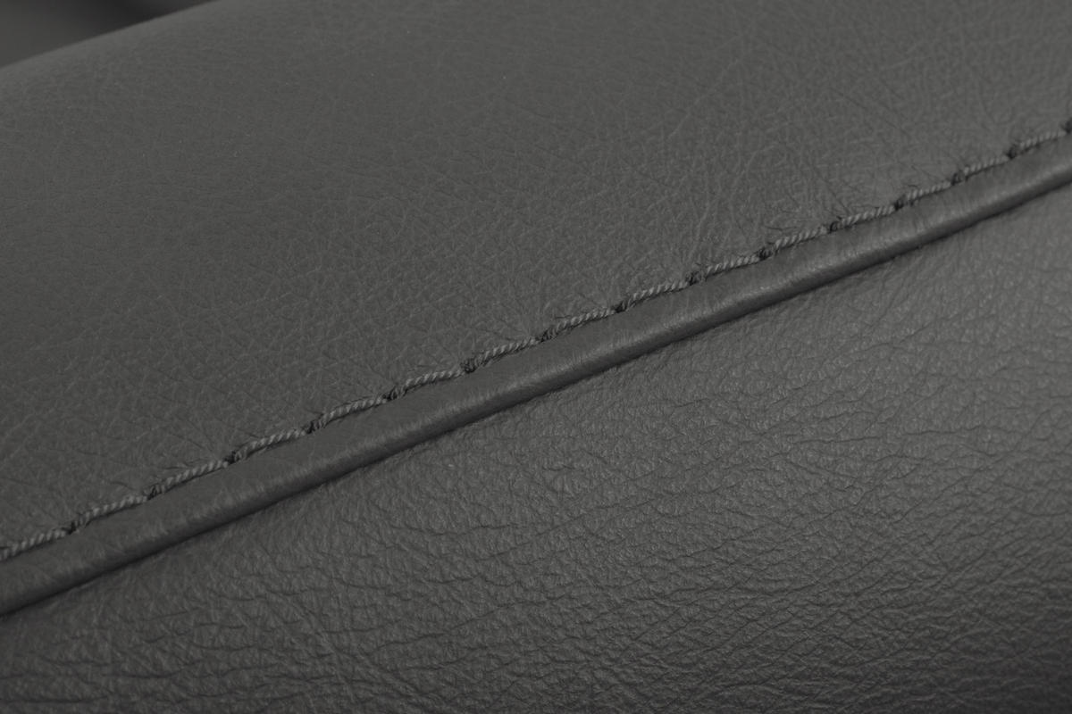ECKSOFA Dunkelgrau Echtleder Rücken echt, Armteilverstellung, Kopfteilverstellung, Sitztiefenverstellung  - Dunkelgrau/Schwarz, Design, Leder/Metall (160/235cm) - Celina Home