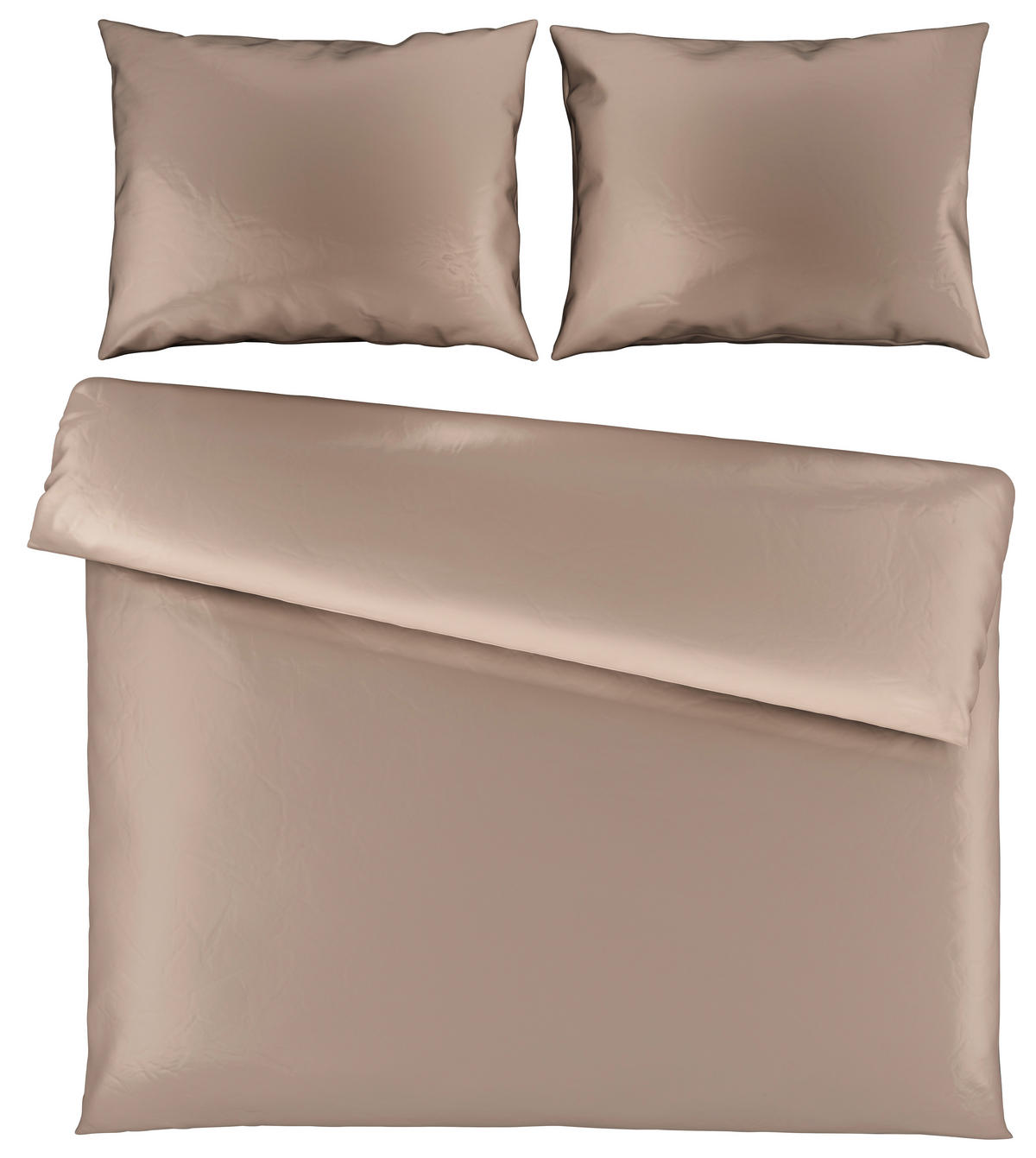 POVLEČENÍ, satén, šedohnědá, 200/220 cm - šedohnědá, Basics, textil (200/220cm) - Novel