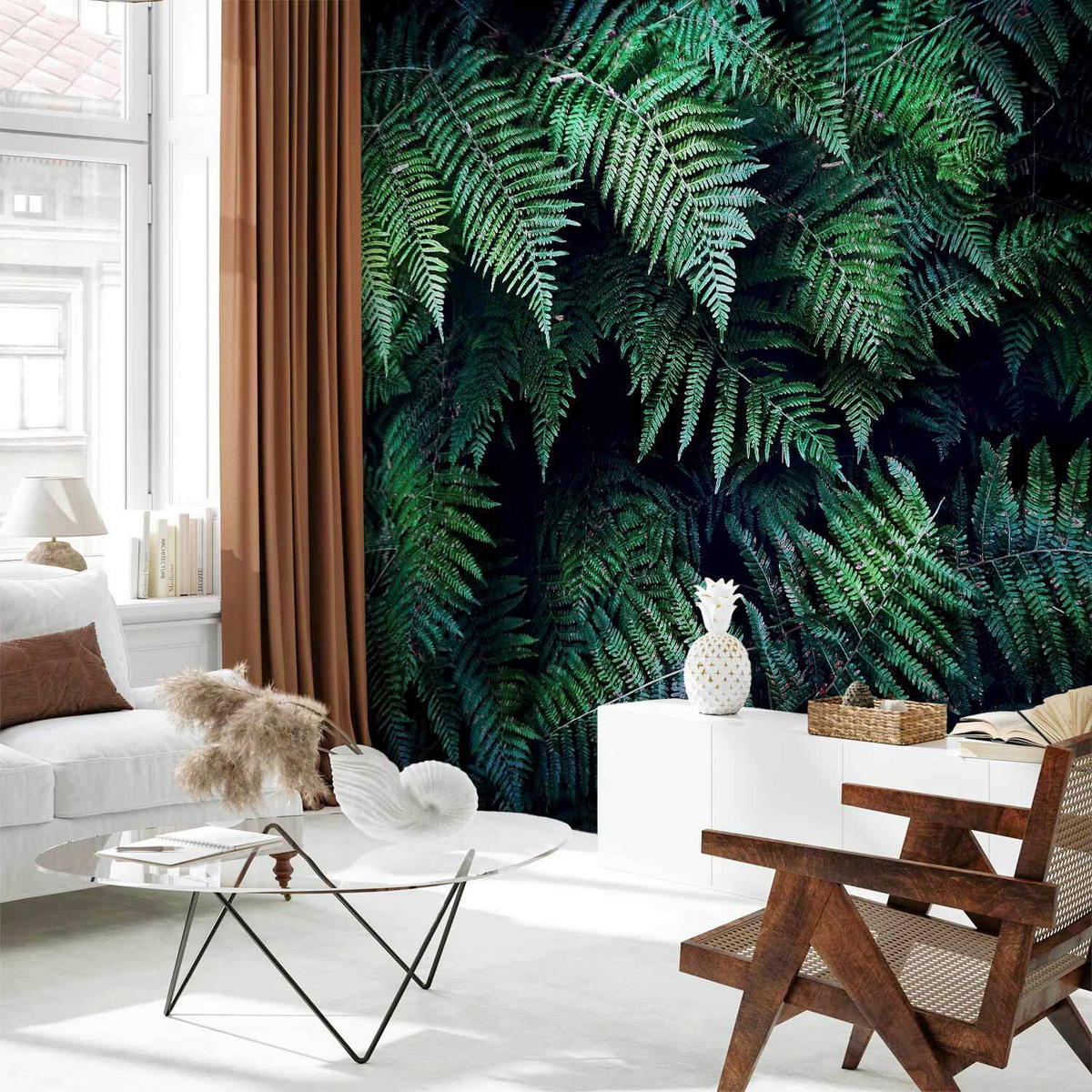 FOTOTAPETE  - Waldgrün/Schwarz, LIFESTYLE, Textil (400/280cm) - artgeist