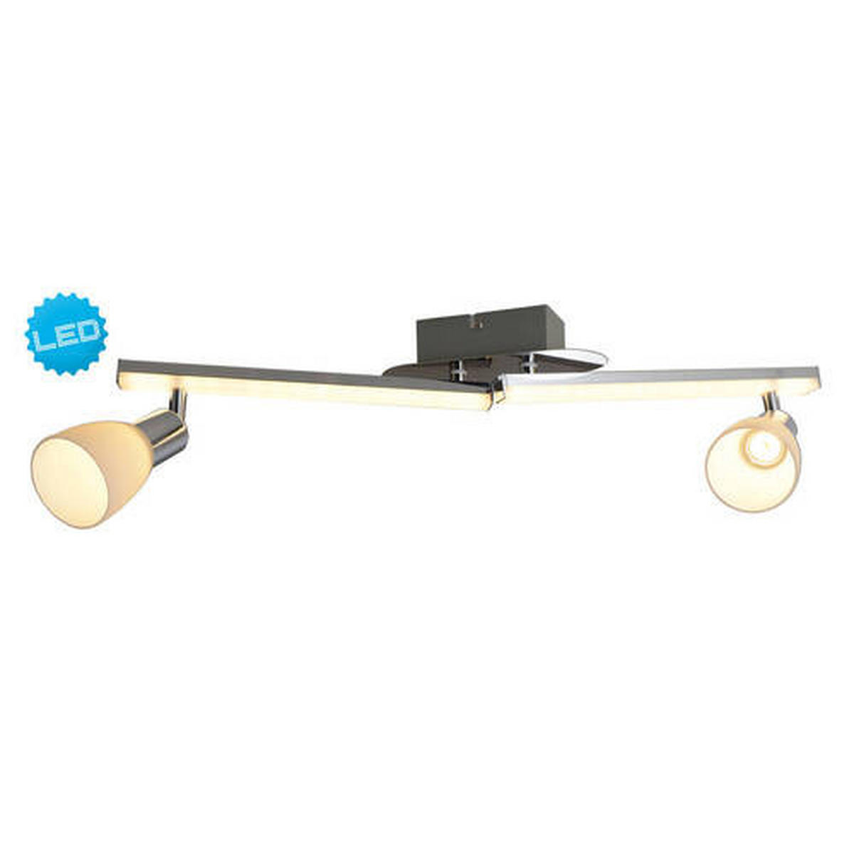 DECKENSTRAHLER Ibiza 61 cm   - Chromfarben/Opal, Basics, Glas/Kunststoff (61cm) - Näve
