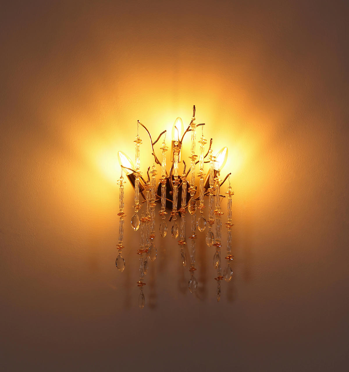 WANDLEUCHTE 35/50 cm   - Klar/Goldfarben, Design, Glas/Metall (35/50cm) - Globo