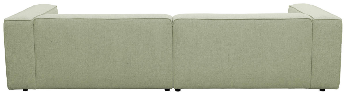 ECKSOFA Hellgrün Chenille Rücken echt  - Schwarz/Hellgrün, MODERN, Kunststoff/Textil (185/296cm) - Hom`in