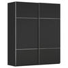 SCHWEBETÜRENSCHRANK  in Schwarz  - Chromfarben/Schwarz, KONVENTIONELL, Holzwerkstoff/Metall (181/223/68cm) - Novel