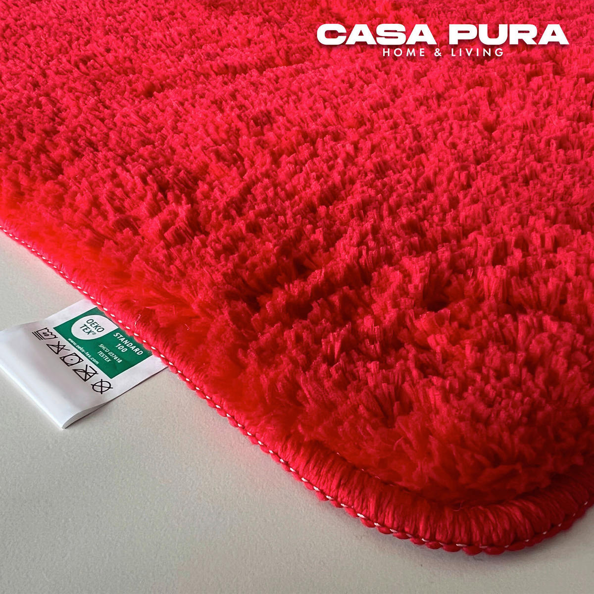 BADEMATTE SKY Rot 60/100 cm  - Rot, Basics, Kunststoff/Textil (60/100cm) - Floordirekt