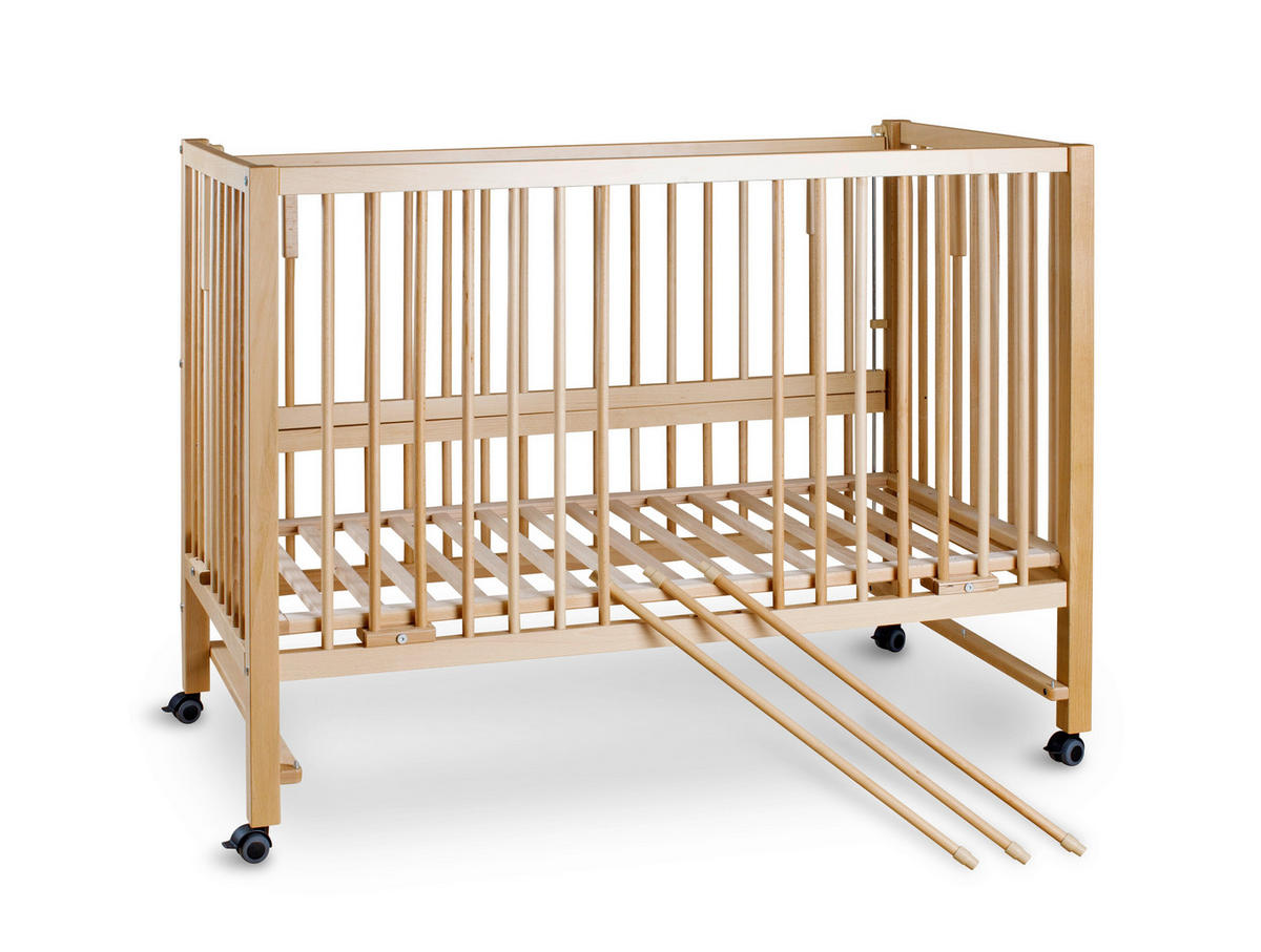 BEISTELLBETT Hajo   - Buchefarben, Basics, Holz (124/90/64cm) - tiSsi