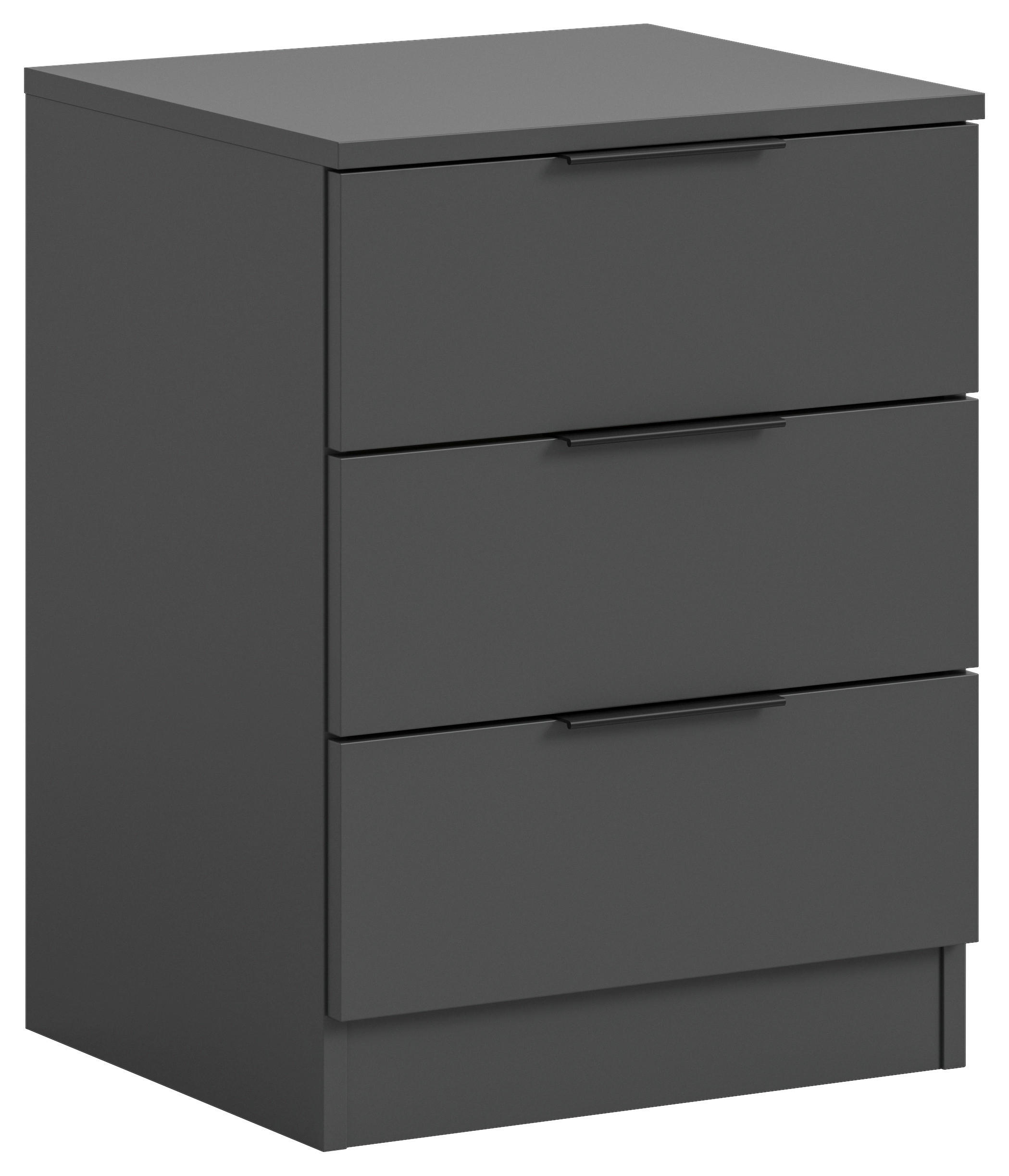 NACHTSCHRANK  - Anthrazit/Schwarz, MODERN, Holzwerkstoff/Kunststoff (45cm) - MID.YOU