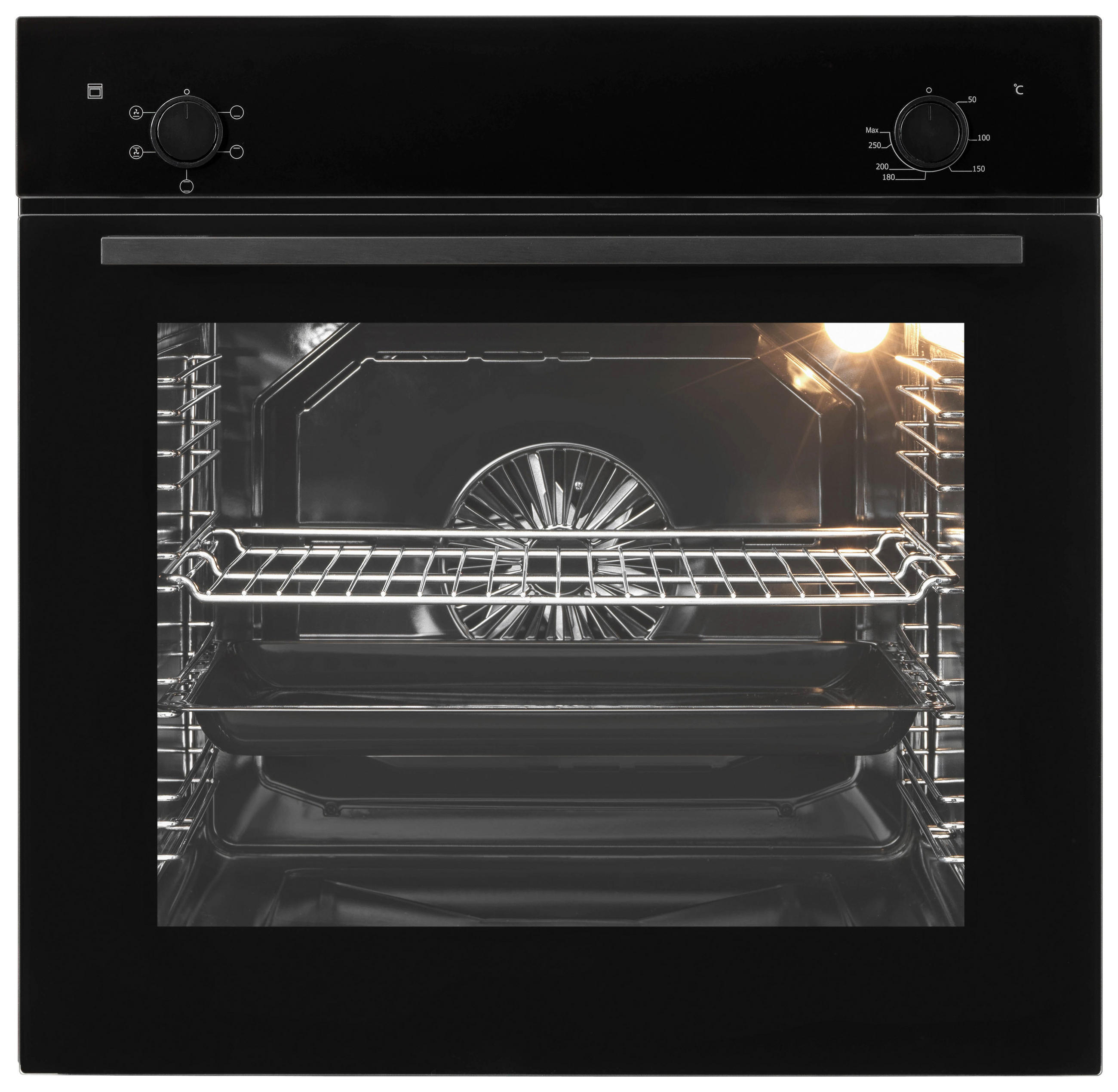 EINBAUBACKOFEN EBS900  - Schwarz, Basics, Glas/Metall (56,9/59,6/59,5cm) - Oranier