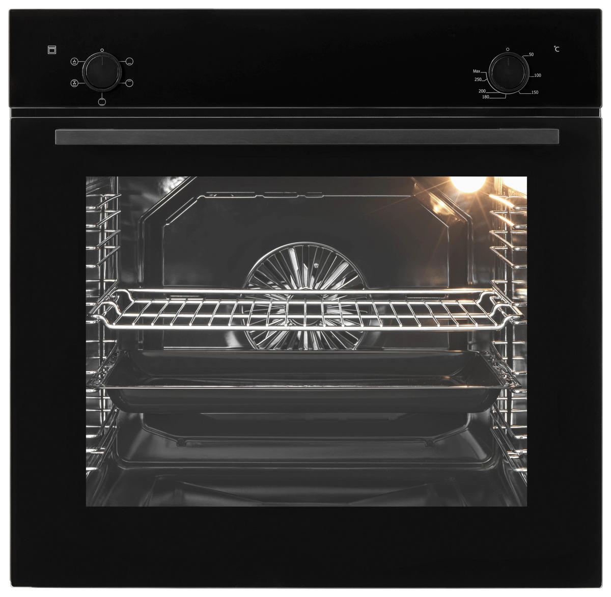 EINBAUBACKOFEN EBS900  - Schwarz, Basics, Glas/Metall (56,9/59,6/59,5cm) - Oranier