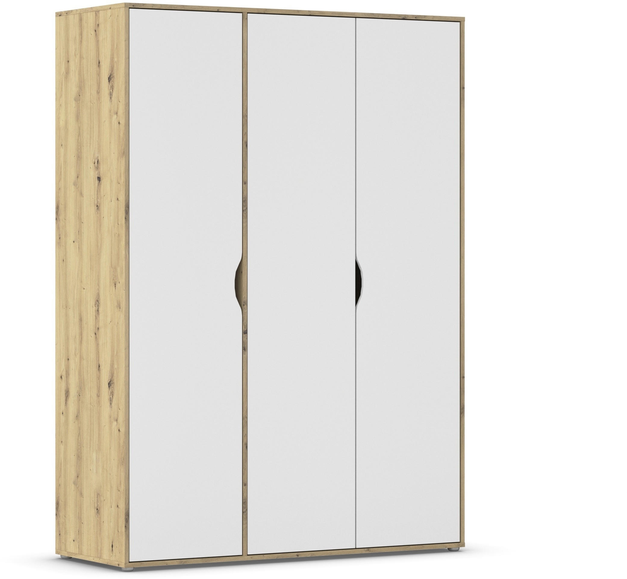 DREHTÜRENSCHRANK in Weiss, Eiche Artisan  - Weiss/Eiche Artisan, Basics, Holzwerkstoff (140/194/53cm) - Boxxx