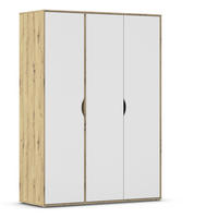 DREHTÜRENSCHRANK in Weiss, Eiche Artisan  - Weiss/Eiche Artisan, Basics, Holzwerkstoff (140/194/53cm) - Boxxx