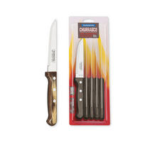 STEAKMESSERSET GAUCHO  - Edelstahlfarben/Braun, Basics, Holz/Metall (23,6cm)