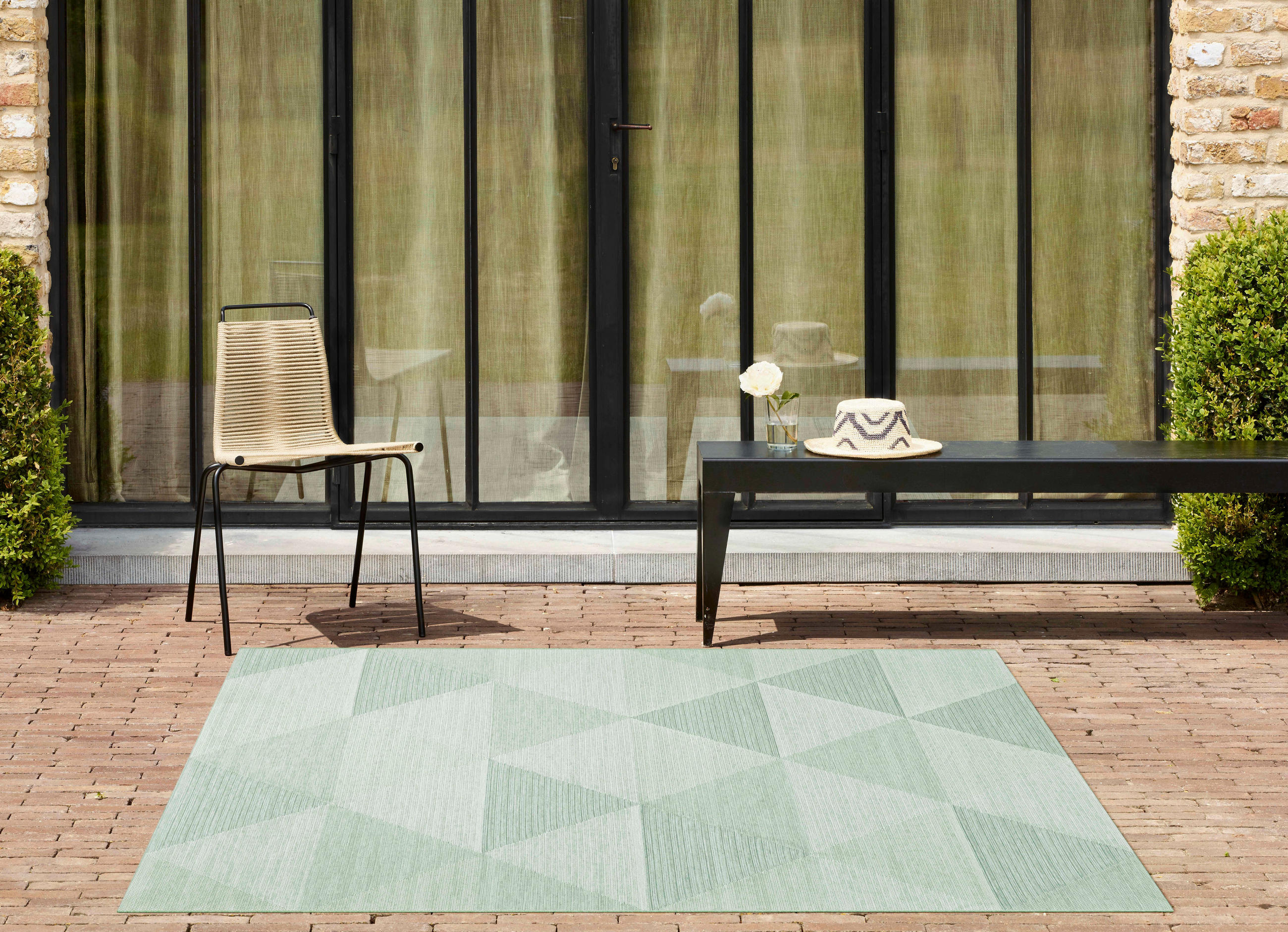 FLACHWEBETEPPICH 200/290 cm Amalfi Creme, Grün, Hellgrün  - Creme/Hellgrün, Trend, Textil (200/290cm)