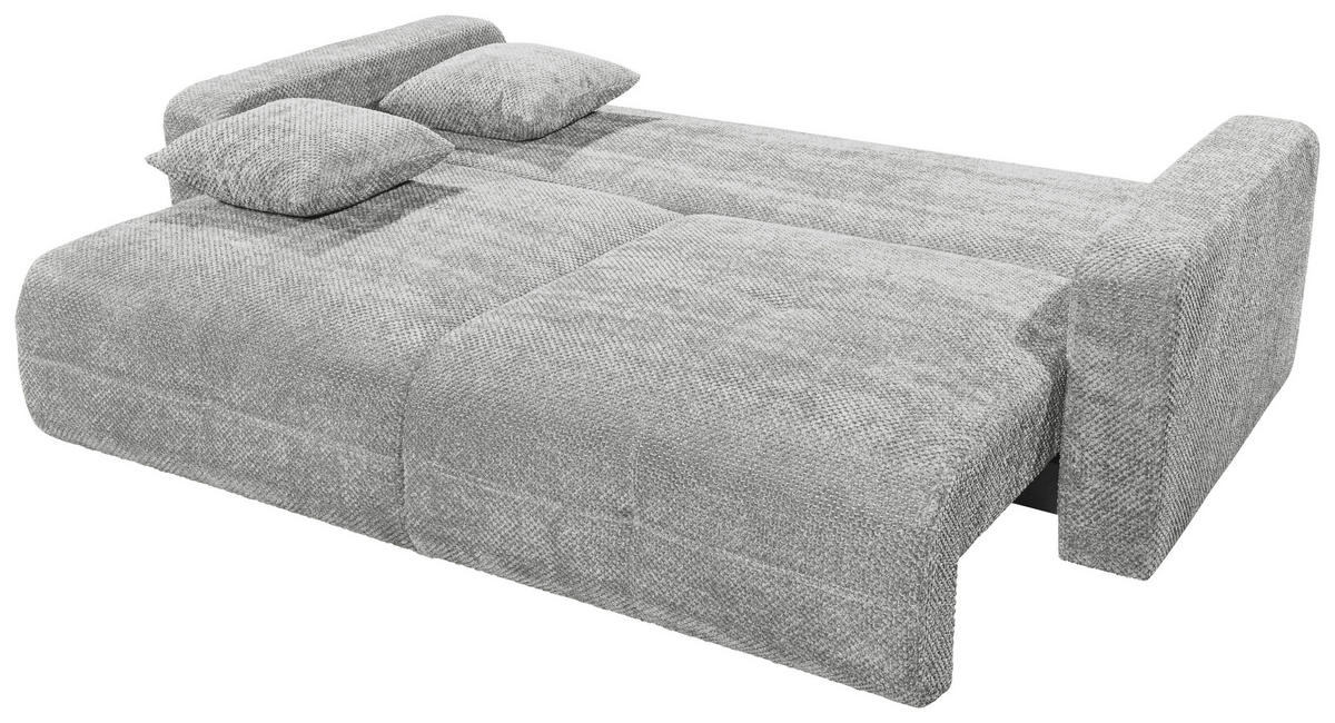 SCHLAFSOFA Mikrovelours Grau  - Schwarz/Grau, KONVENTIONELL, Kunststoff/Textil (235/88/120cm) - MID.YOU