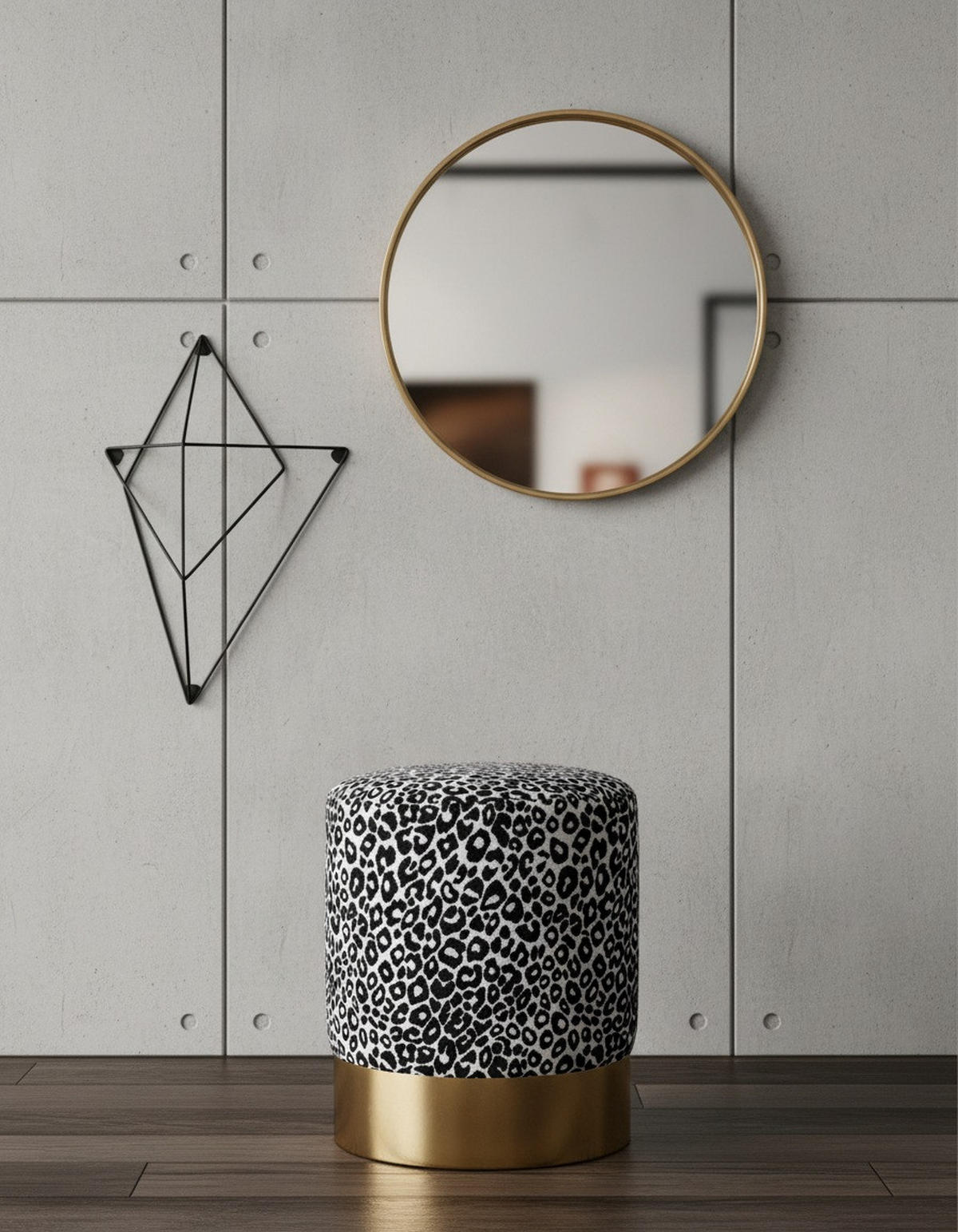 PALL i trä, metall, textil svart, vit, guldfärgad  - vit/svart, Klassisk, metall/trä (35/42/35cm) - Xora