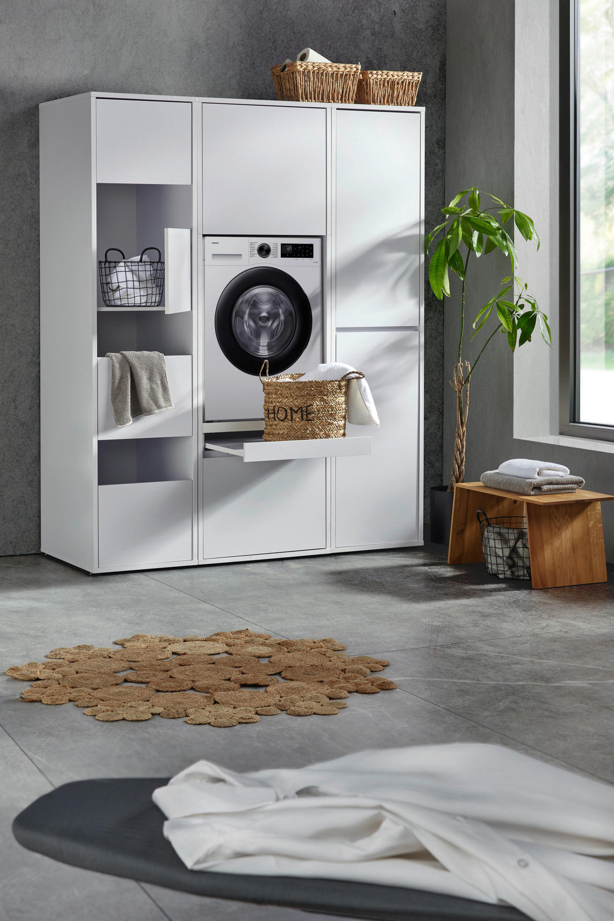 WASCHMASCHINENSCHRANK 67,5/151,8/67,5 cm  in Weiß  - Weiß, Basics, Holzwerkstoff (67,5/151,8/67,5cm) - Xora