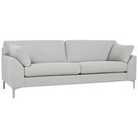 3-SITS SOFFA i flatväv beige  - beige/kromfärg, Klassisk, metall/trä (225/84/85cm) - Best Price