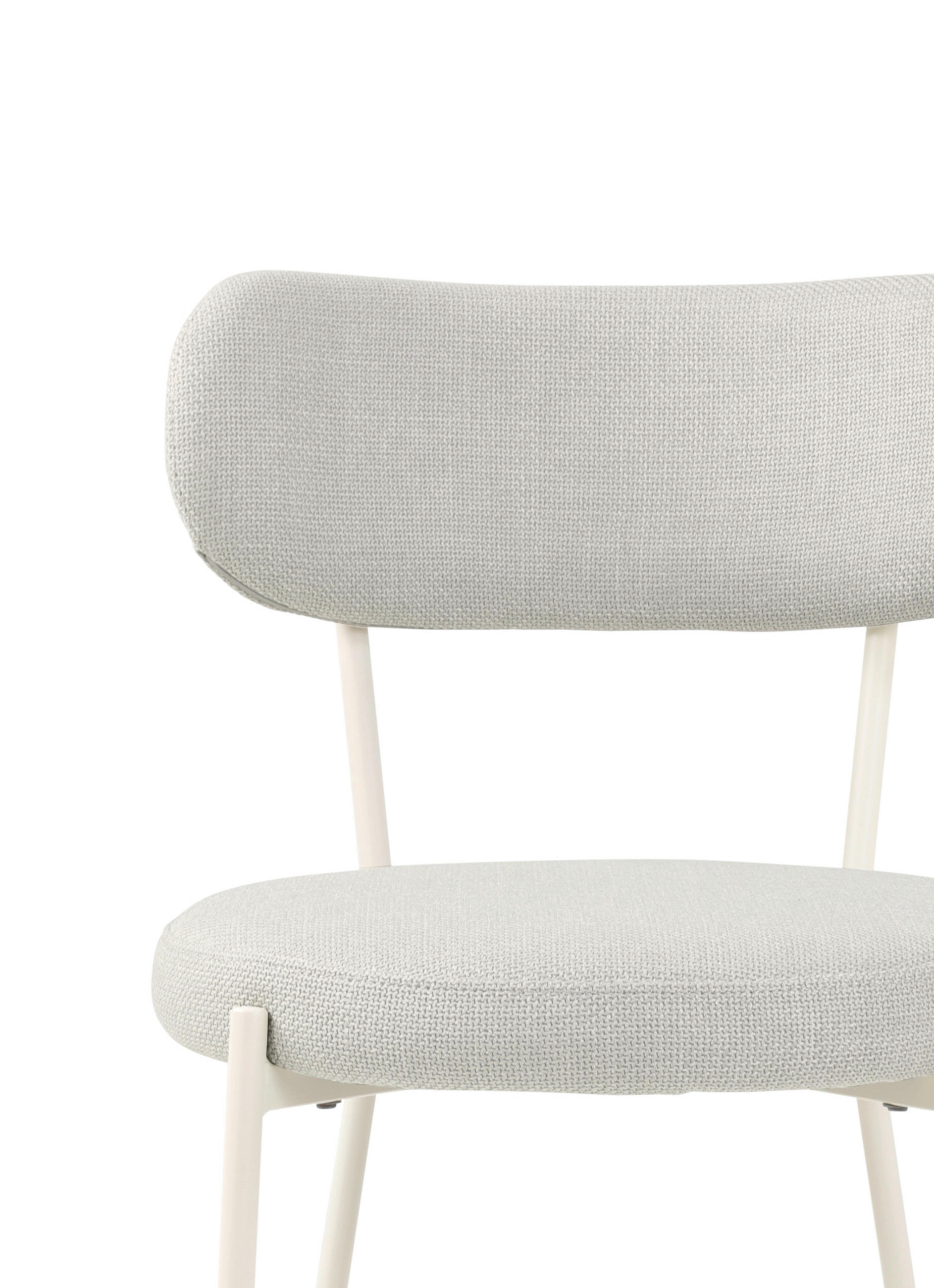 STUHL  in Stahl Webstoff Metall, Textil  - Weiß, Basics, Textil/Metall (50/81,5/59cm) - Tom Tailor