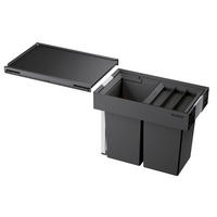 EINBAUABFALLSAMMLER 16 L  - Edelstahlfarben/Anthrazit, Basics, Kunststoff/Metall (26,2/37,5/40,1cm) - Blanco