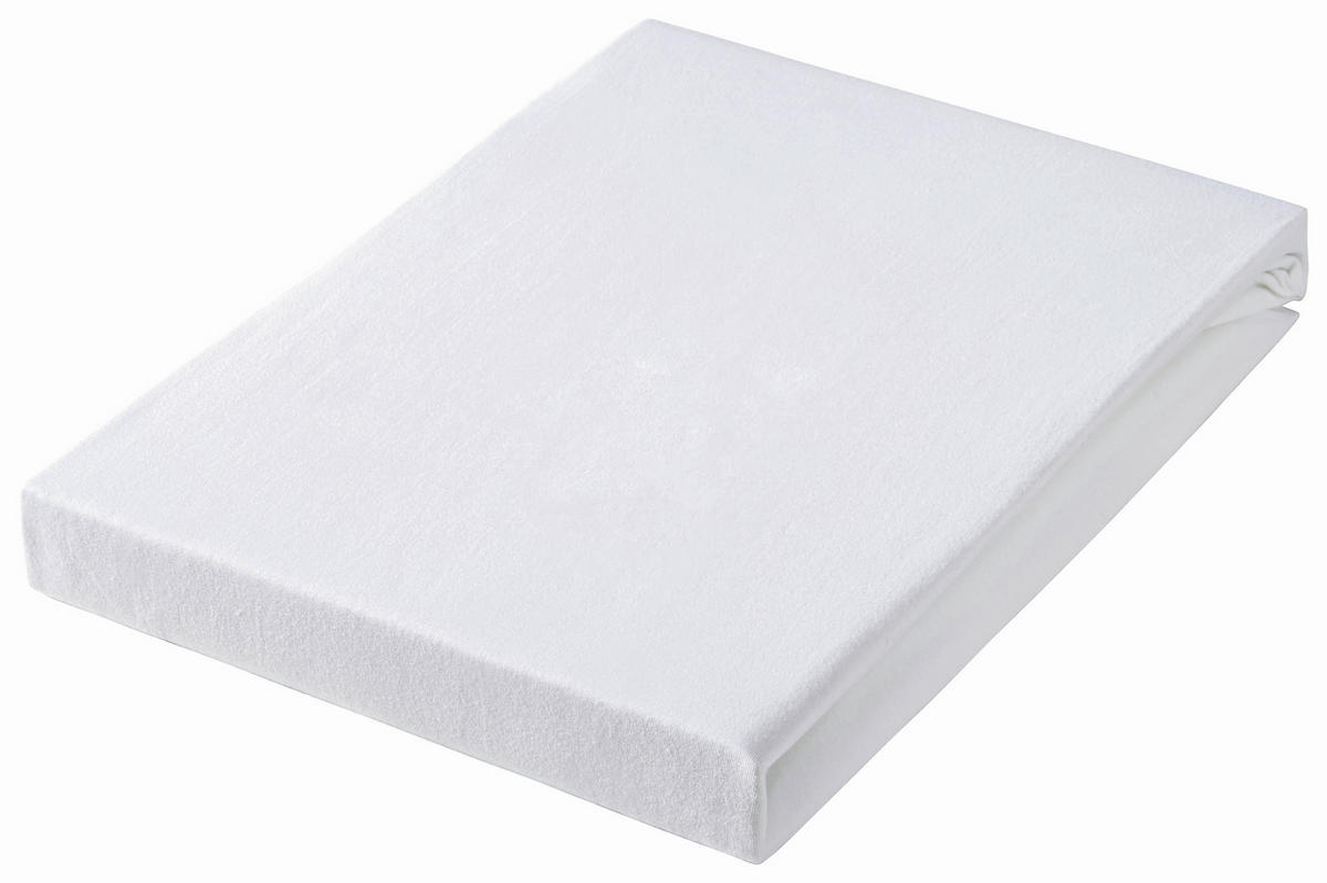 SPANNBETTTUCH Jersey  - Weiß, Basics, Textil (180-200/200-220cm) - Novel