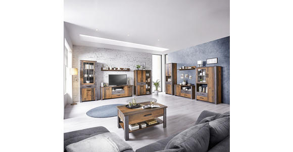Couchtisch Ontario - Eichefarben/Dunkelgrau, Trend, Holzwerkstoff (101/50,5/70cm) - Ombra