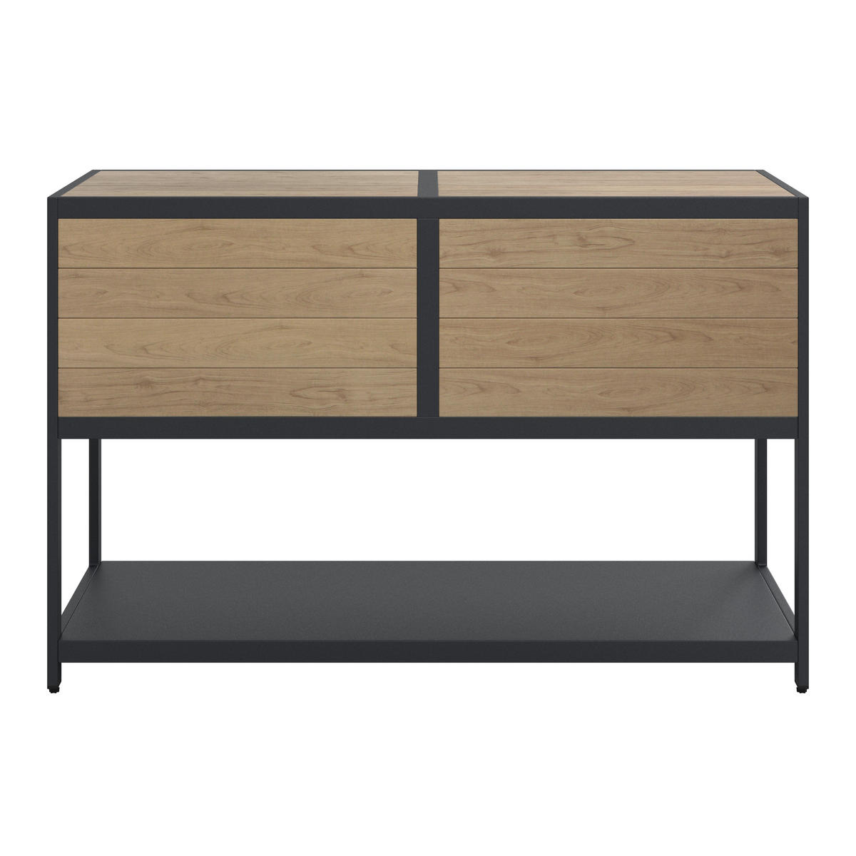MASĂ PENTRU BAR DE GRĂDINĂ 140/50/91 cm   - gri închis/culoare lemn tec, Lifestyle, plastic/metal (140/50/91cm) - Ambia Garden