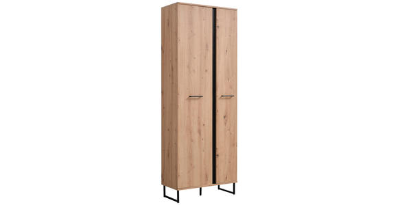 GARDEROBE 5-teilig  in 260/194,5/35 cm  - Schwarz/Eiche Artisan, Basics, Holzwerkstoff (260/194,5/35cm) - Carryhome