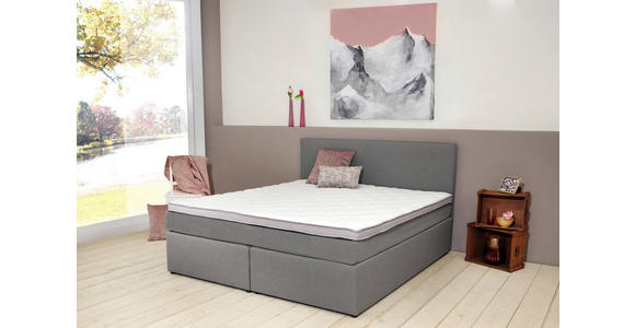 BOXSPRINGBETT 140/200 cm  in Grau  - Schwarz/Grau, KONVENTIONELL, Kunststoff/Textil (140/200cm) - Carryhome