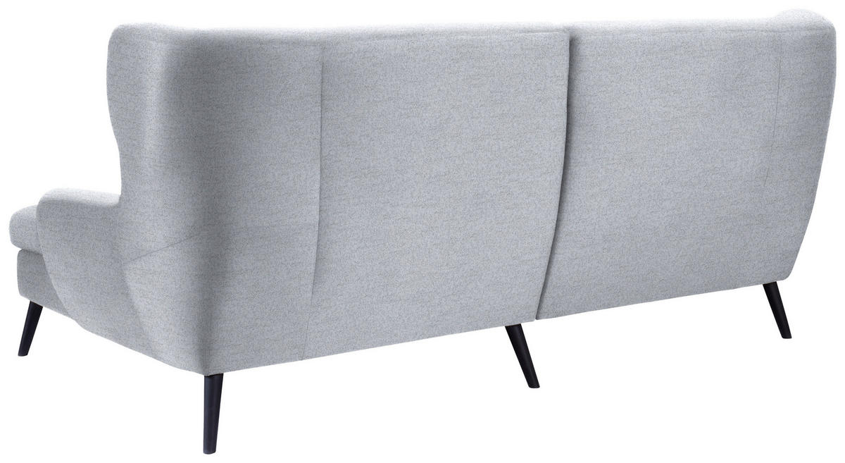 ECKSOFA in Flachgewebe Hellgrau  - Hellgrau/Schwarz, Design, Holz/Textil (237/165cm) - Stylife