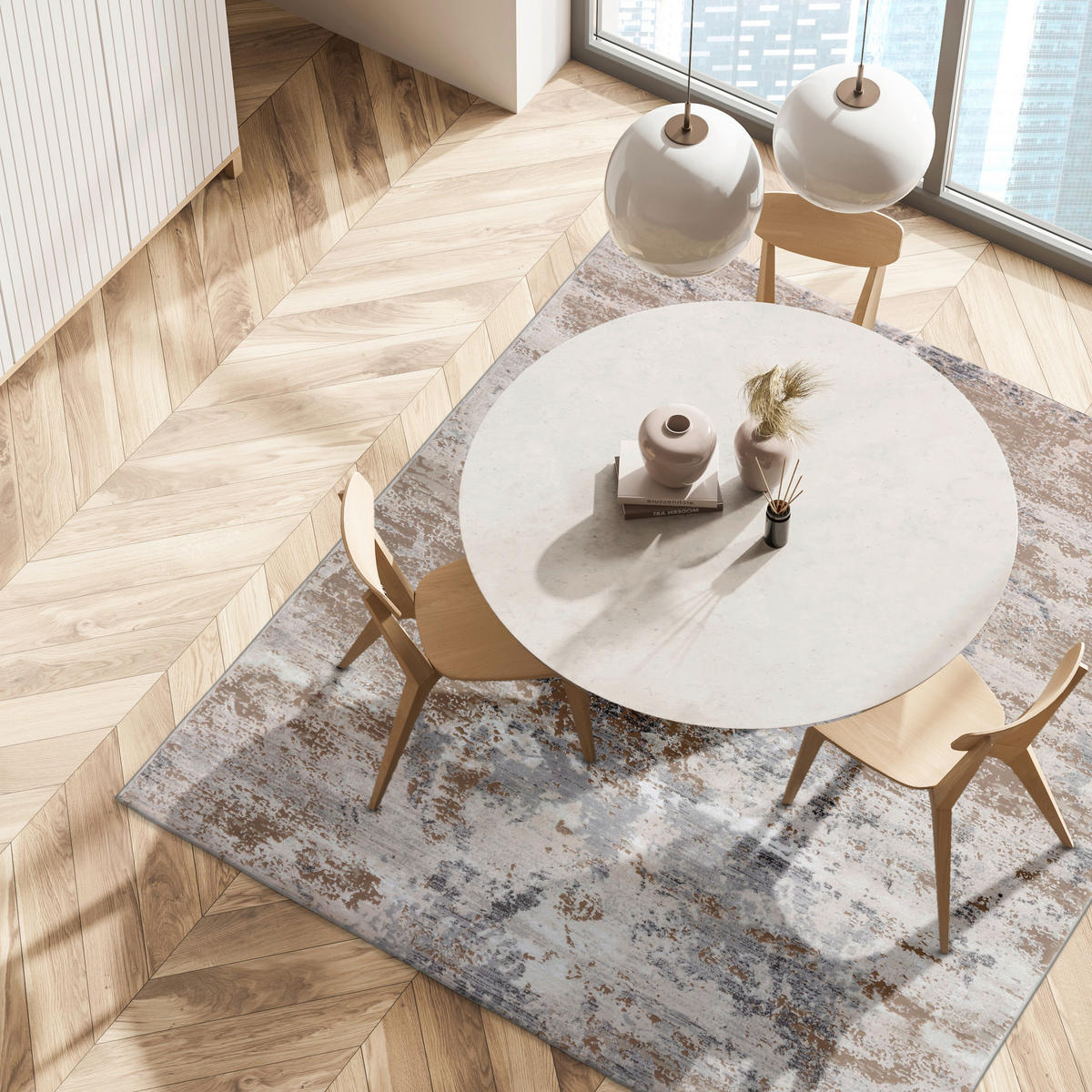 WEBTEPPICH 80/150 cm Antea Grau, Beige  - Beige/Grau, Design, Textil (80/150cm) - Novel