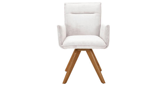 ARMLEHNSTUHL in Holz, Textil Creme - Wildeiche/Creme, Design, Holz/Textil (59/87/62cm) - Johann Jakob