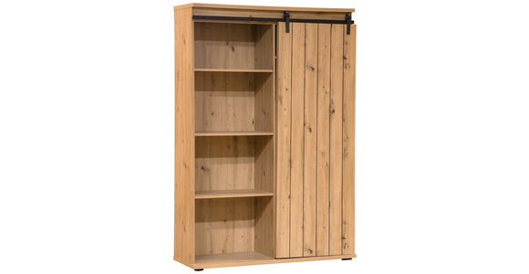 HIGHBOARD in 120/182/43 cm - Eichefarben/Schwarz, LIFESTYLE, Holzwerkstoff/Kunststoff (120/182/43cm) - Landscape