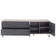 LOWBOARD  in 208/68/50 cm  - Eichefarben/Anthrazit, Design, Glas/Holz (208/68/50cm) - Novel