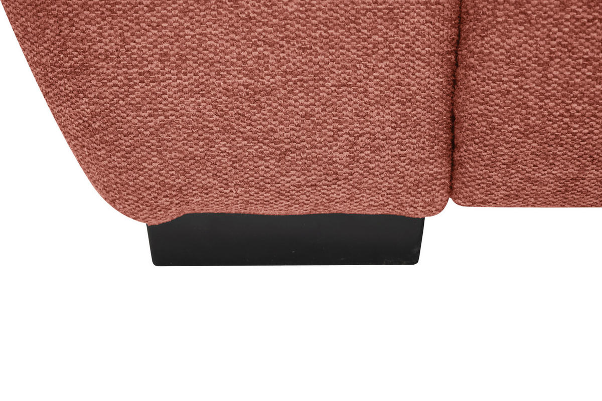 ECKSOFA in Webstoff Koralle  - Koralle/Schwarz, Design, Kunststoff/Textil (278/187cm) - Livetastic