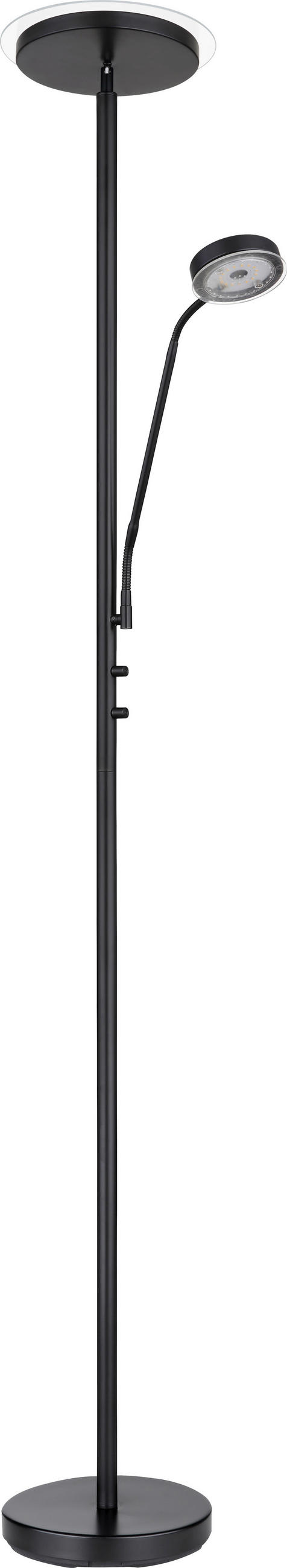 LED-STEHLEUCHTE 26/180 cm    - Schwarz, Basics, Glas/Kunststoff (26/180cm) - Novel