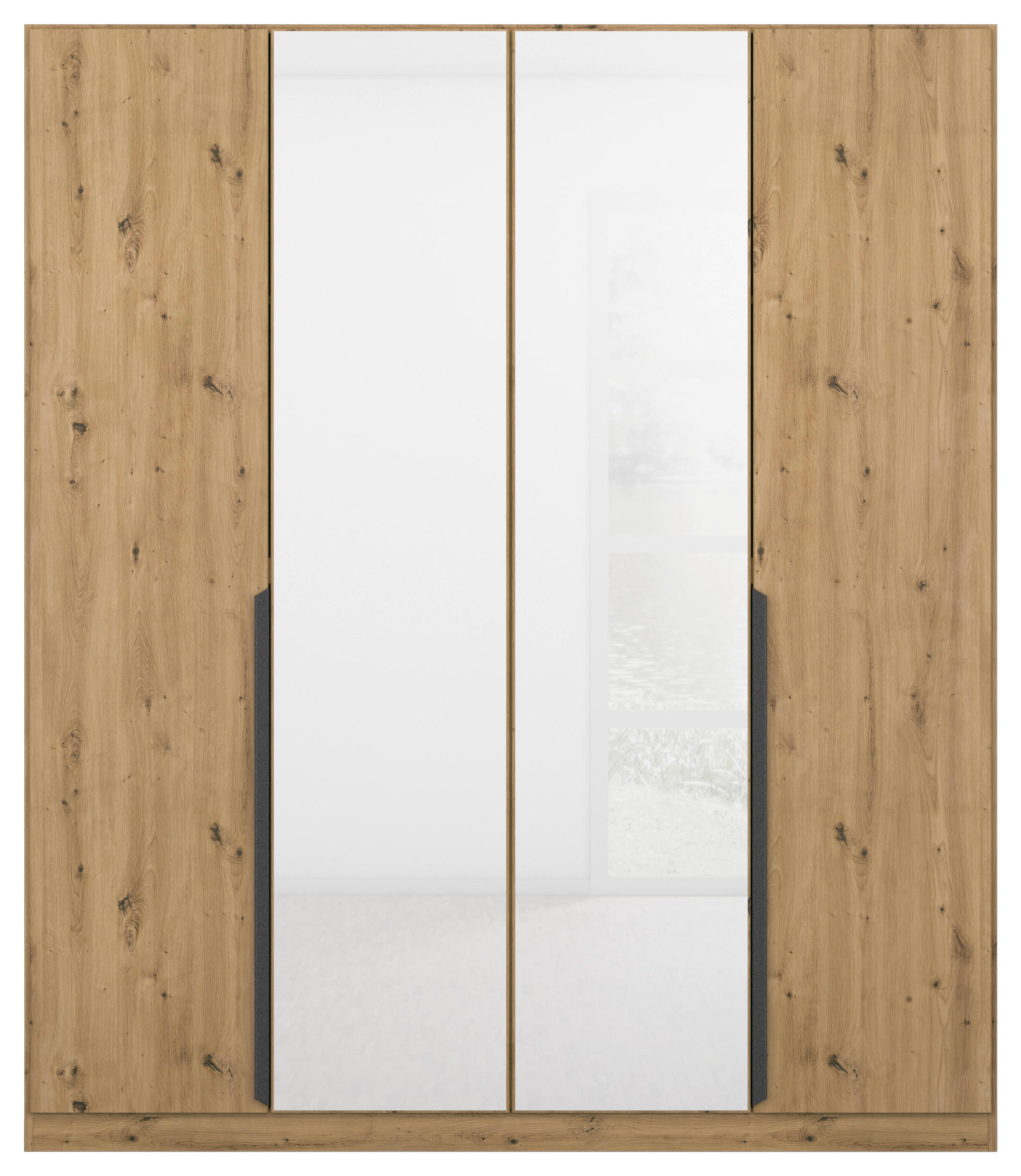 DREHTÜRENSCHRANK 181/210/54 cm 4-türig Weiß, Eiche Artisan  - Weiß/Eiche Artisan, MODERN, Glas/Holzwerkstoff (181/210/54cm) - Rauch Möbel