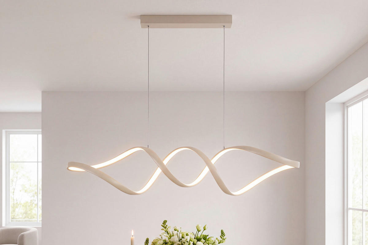 LED SVJETILJKA VISEĆA    100/22/120 cm    Brownsville  - boje pijeska, Design, metal/plastika (100/22/120cm) - Novel