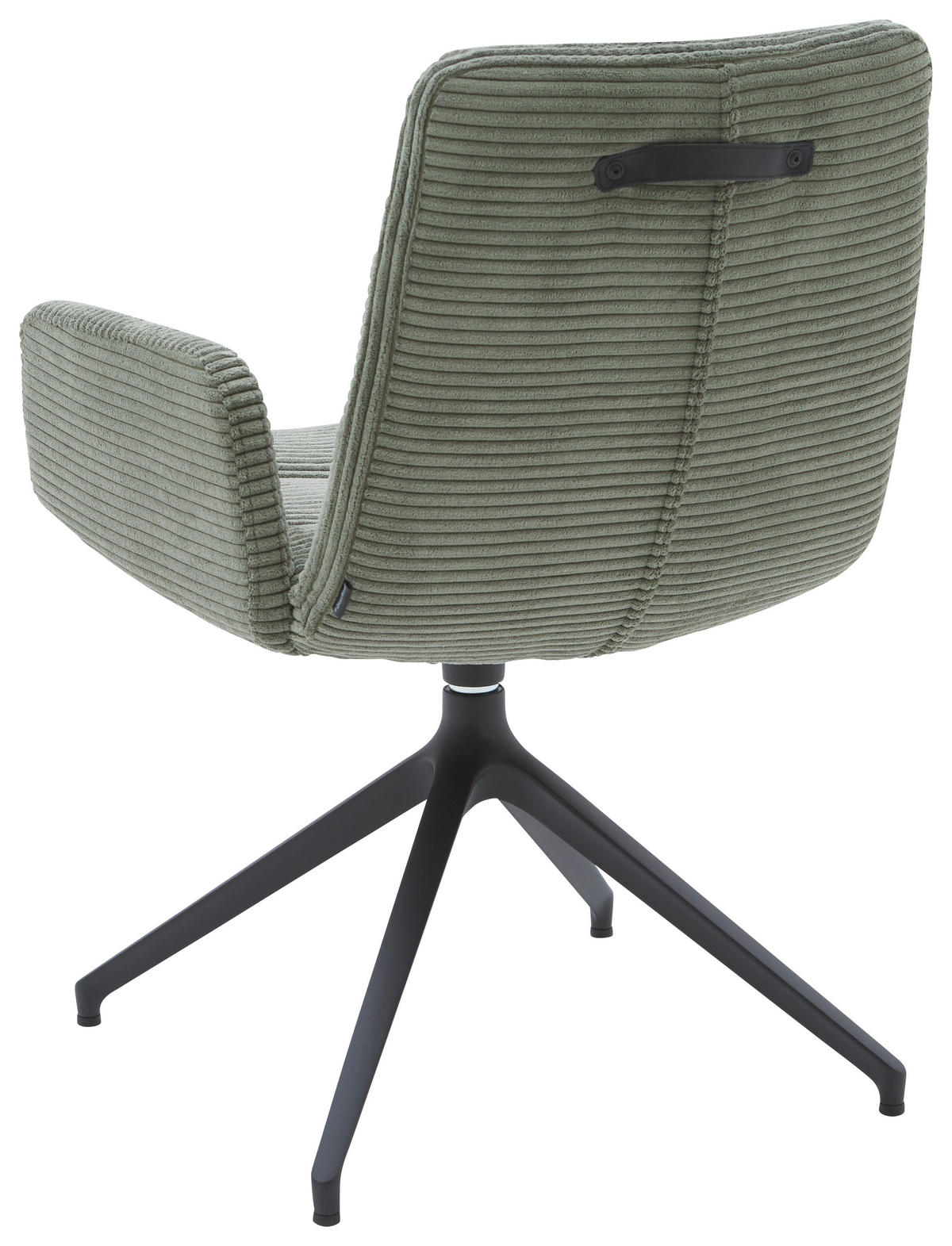 ARMLEHNSTUHL  Lederauswahl, Stoffauswahl, Sitzfläche 180° drehbar Cord  Graugrün  - Schwarz/Graugrün, Design, Textil/Metall (61/88/66cm) - Dieter Knoll