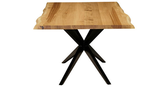 ESSTISCH in Holz, Metall 160/90/76 cm  - Eichefarben/Schwarz, Design, Holz/Metall (160/90/76cm) - Moderano