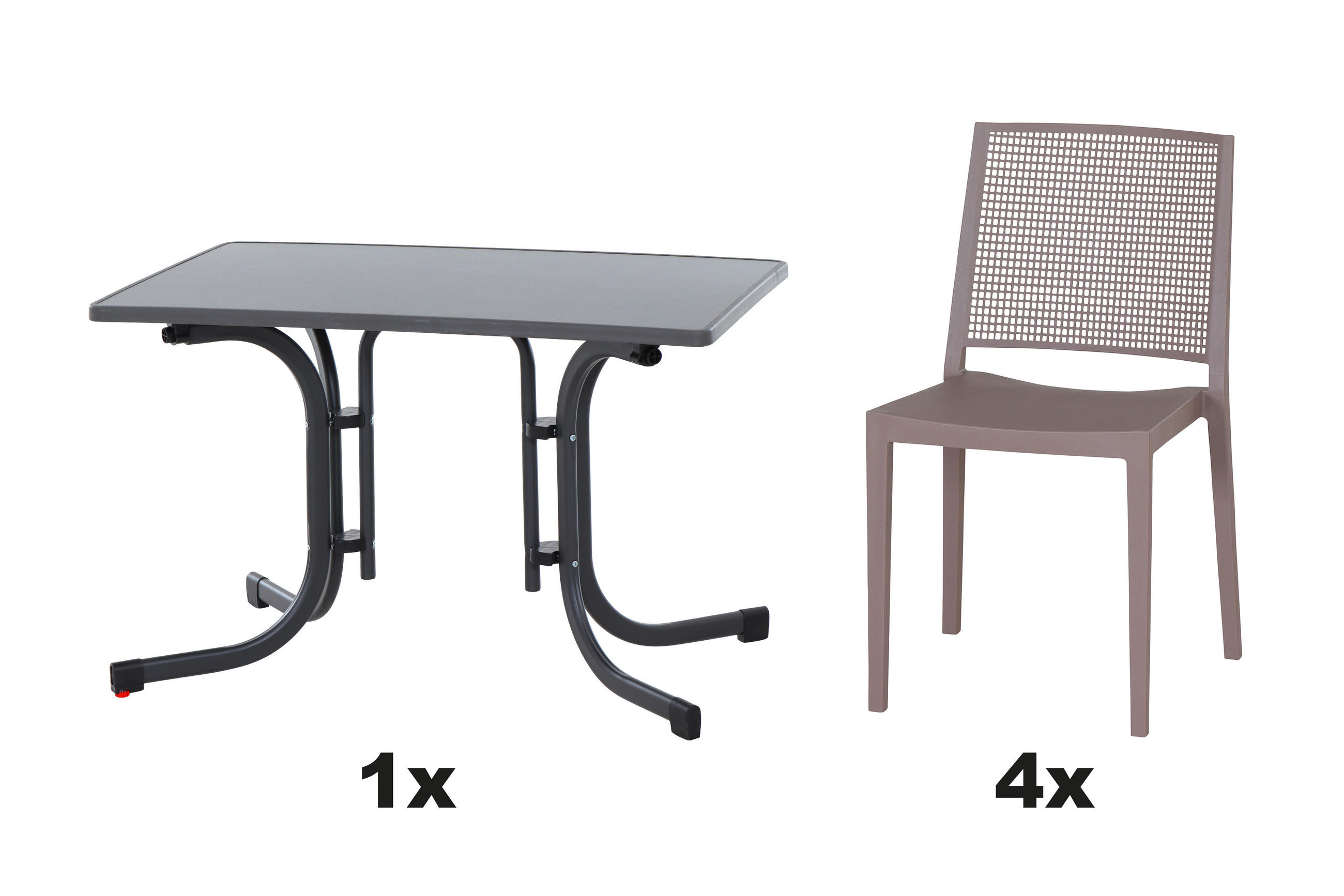 GARTENGARNITUR 3-teilig  - Taupe, Basics, Holzwerkstoff/Kunststoff (70/80/110cm) - Siena Garden