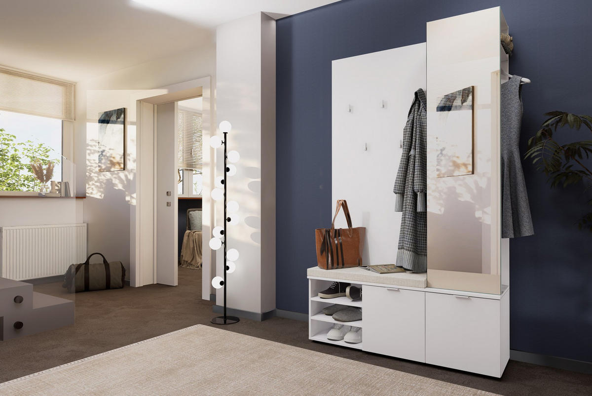 GARDEROBE  in 120/201/38 cm  - Weiß, Design, Holzwerkstoff (120/201/38cm) - Livetastic