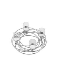 TEELICHTHALTER  - Silberfarben, KONVENTIONELL, Glas/Metall (35/19cm) - Fink