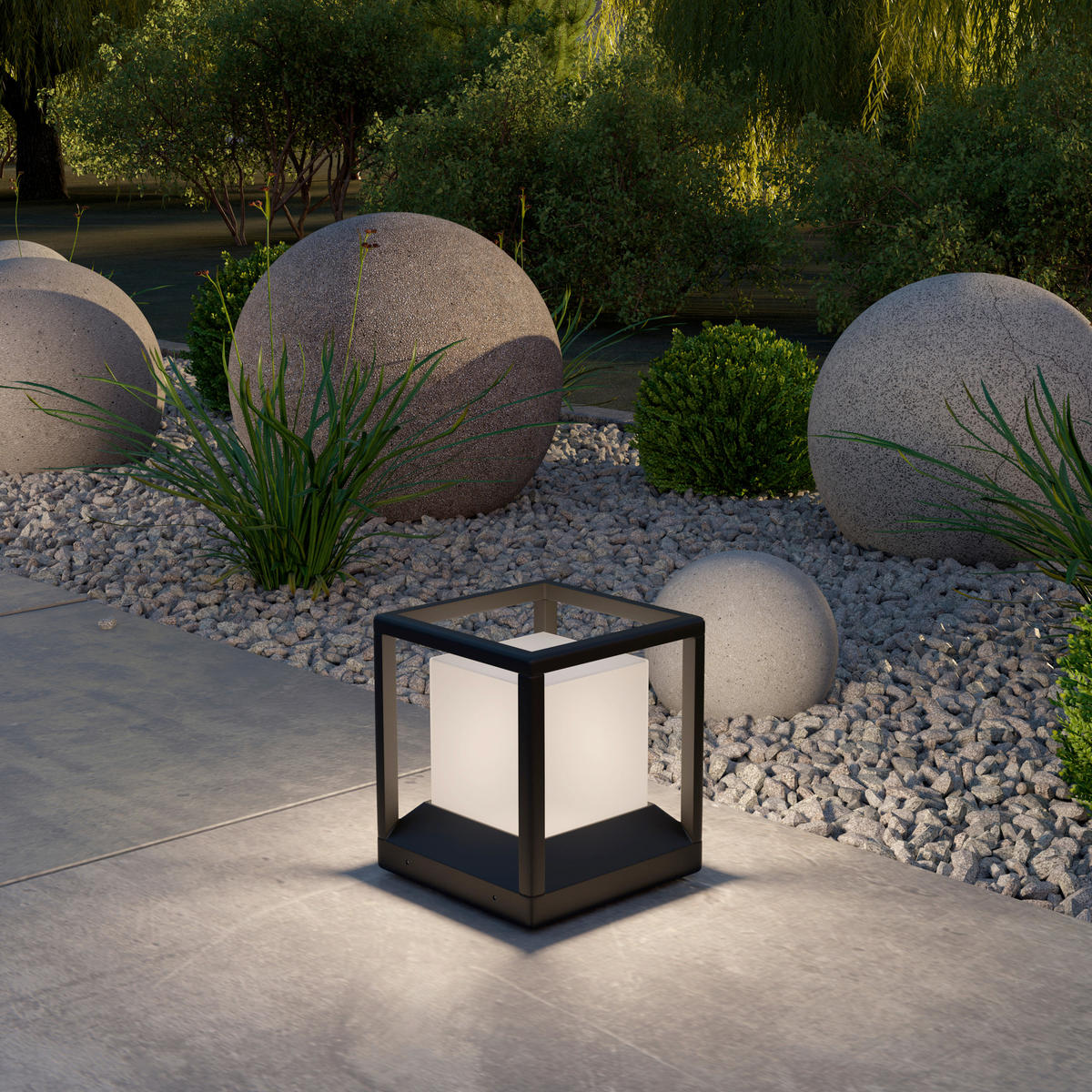 WEGELEUCHTE Outdoor 22,7/22,7/25,5 cm  - Dunkelgrau, Design, Kunststoff/Metall (22,7/22,7/25,5cm) - MAYTONI