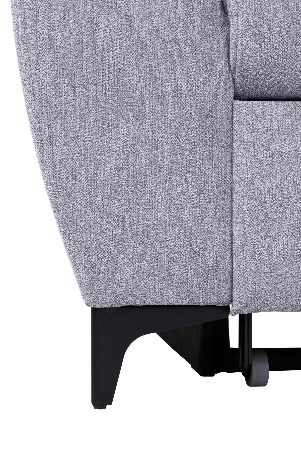 ECKSOFA Grau Velours  - Schwarz/Grau, KONVENTIONELL, Textil/Metall (255/217cm) - Carryhome