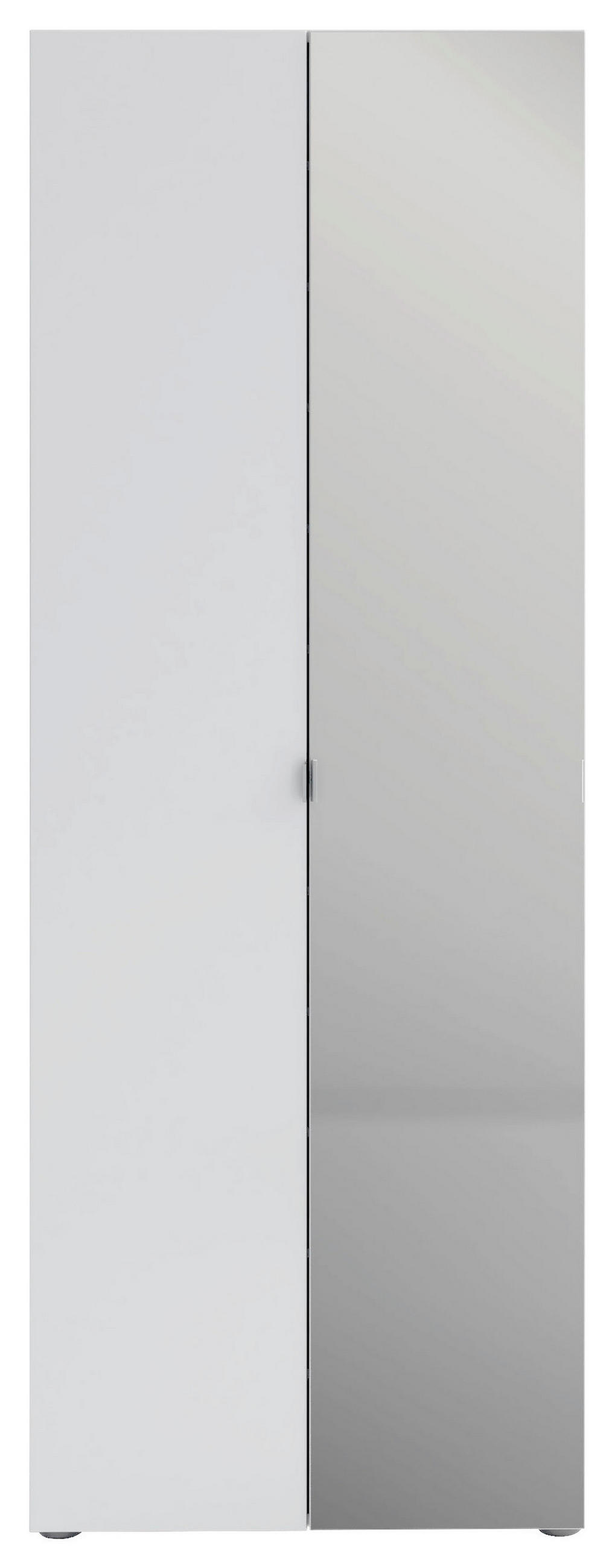 SCHUHSCHRANK Weiß  - Schwarz/Weiß, Design, Glas/Holzwerkstoff (74/200/19cm) - Xora